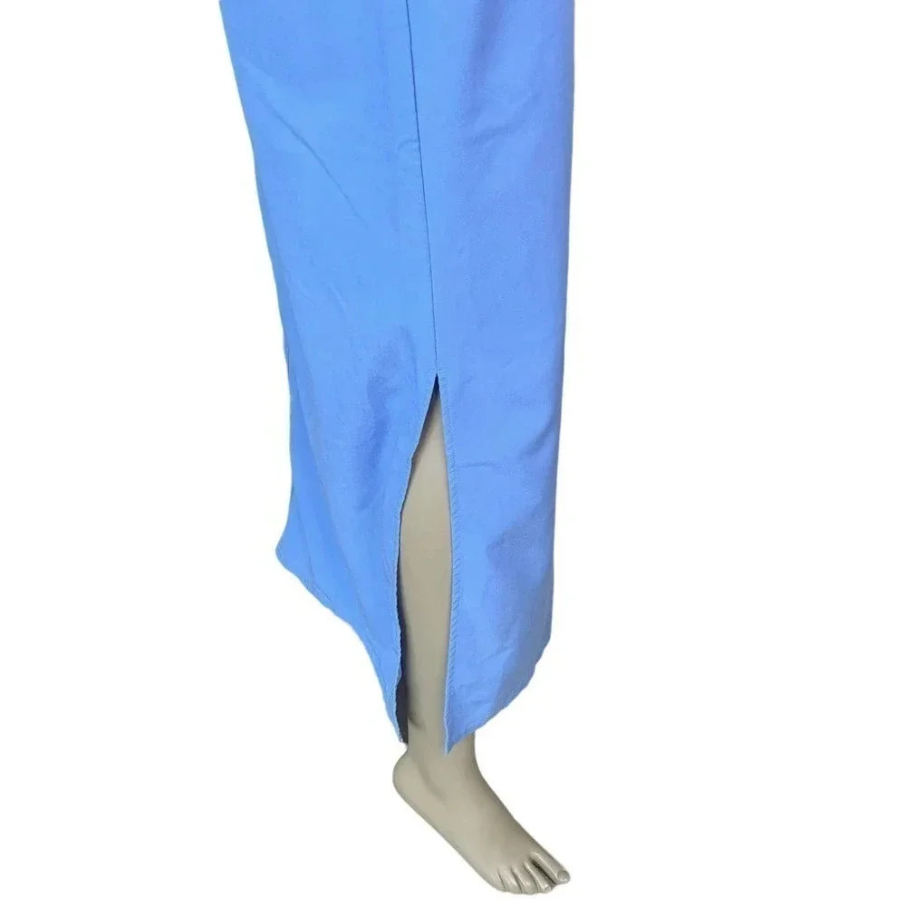 HSZ Studio Vintage 90s Sleeveless Embroidered Maxi Dress Women Size L Baby Blue - Picture 10 of 16